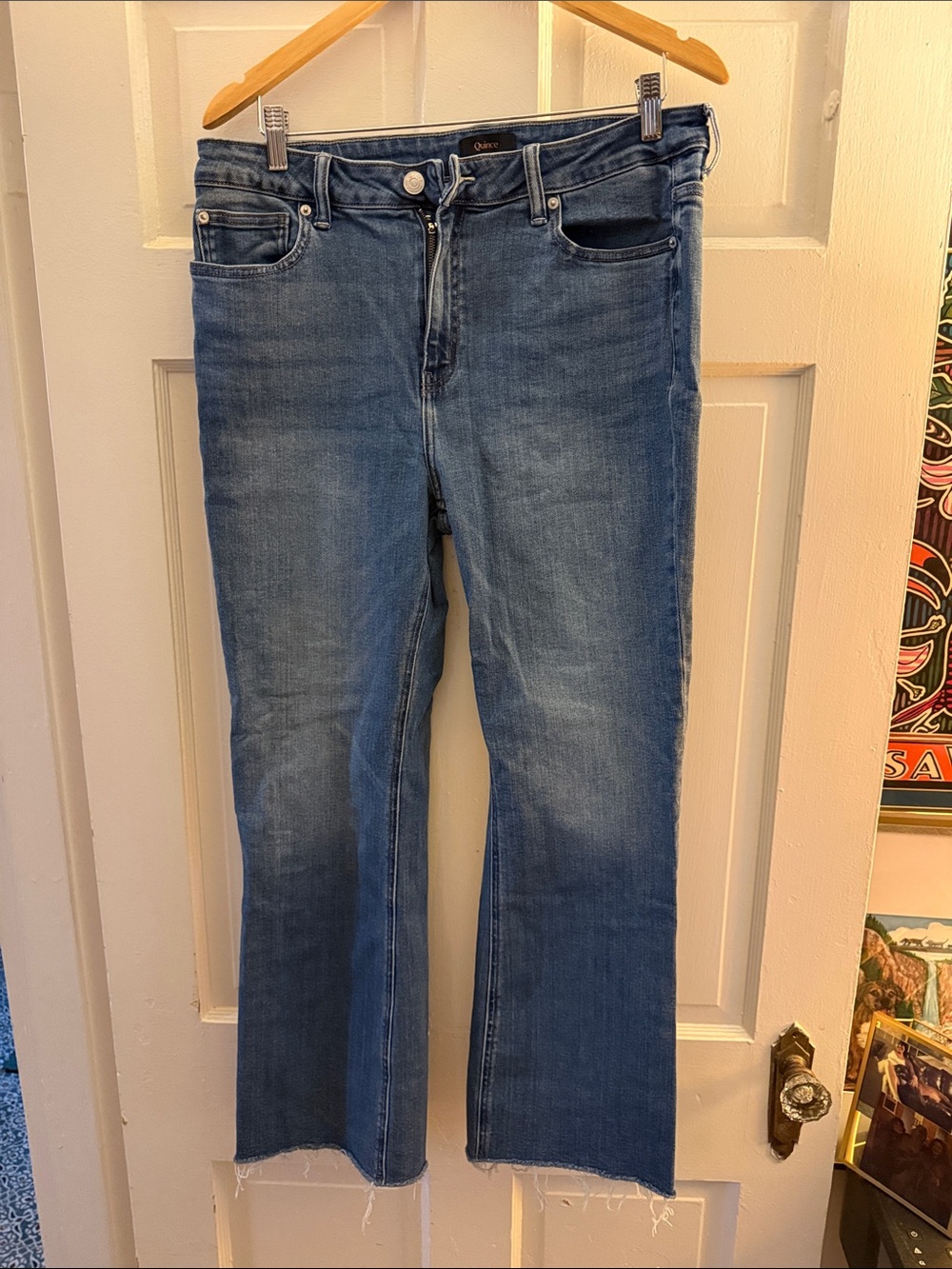 Quince Washed Blue Kick Crop Jeans